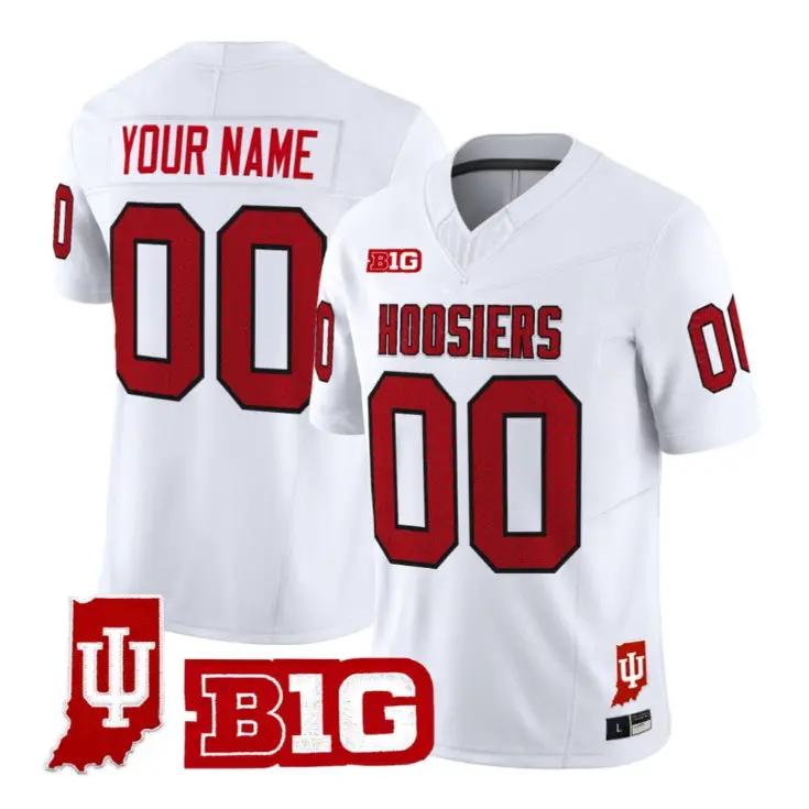 Custom Indiana Hoosiers Jersey 90s Throwback Indiana State Patch Stitched by My Store NCAA Football Jerseys