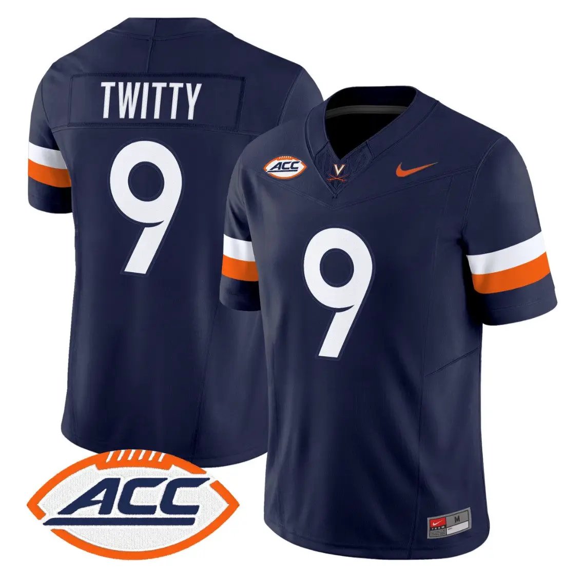 Dakota Twitty Jersey #9 Virginia Cavaliers 2026 Vapor Limited Stitched by My Store NCAA Football Jerseys
