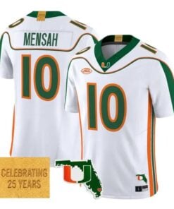 Darian Mensah Jersey #10 Miami Hurricanes 2001 Throwback 2026 Stitched 6 Darian Mensah Jersey #10 Miami Hurricanes 2001 Throwback 2026 Stitched by My Store NCAA Football Jerseys