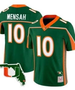 Darian Mensah Jersey #10 Miami Hurricanes Throwback Florida Patch Stitched by My Store NCAA Football Jerseys