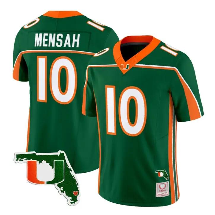 Darian Mensah Jersey #10 Miami Hurricanes Throwback Florida Patch Stitched 1 Darian Mensah Jersey #10 Miami Hurricanes Throwback Florida Patch Stitched by My Store NCAA Football Jerseys