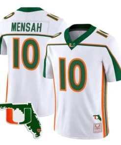 Darian Mensah Jersey #10 Miami Hurricanes Throwback Florida Patch Stitched 6 Darian Mensah Jersey #10 Miami Hurricanes Throwback Florida Patch Stitched by My Store NCAA Football Jerseys