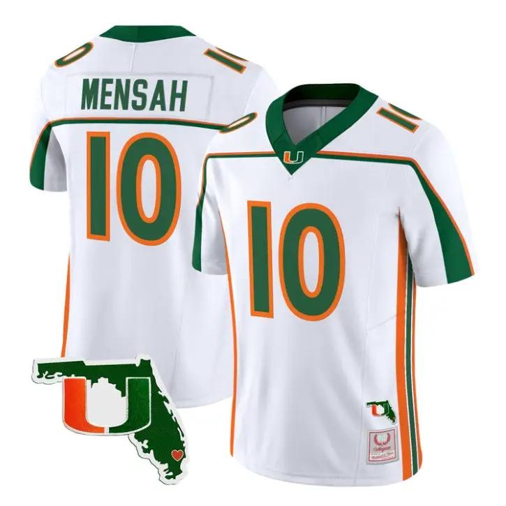 Darian Mensah Jersey #10 Miami Hurricanes Throwback Florida Patch Stitched 3 Darian Mensah Jersey #10 Miami Hurricanes Throwback Florida Patch Stitched by My Store NCAA Football Jerseys