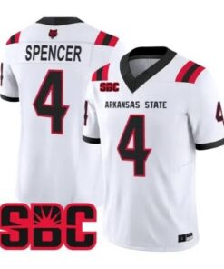 Devin Spencer Jersey #4 Arkansas State Red Wolves 2026 Stitched by My Store NCAA Football Jerseys