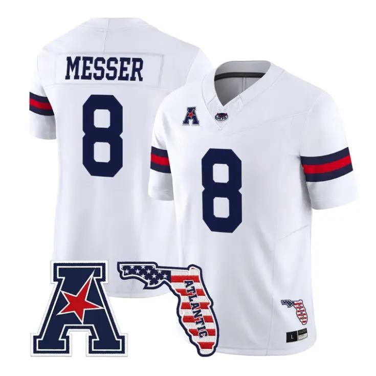 Easton Messer Jersey #8 Florida Atlantic Owls 2026 Florida Patch Stitched 3 Easton Messer Jersey #8 Florida Atlantic Owls 2026 Florida Patch Stitched by My Store NCAA Football Jerseys