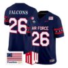 Falcons Jersey #26 Air Force Falcons 2026 Freedom 250 Vapor Stitched by My Store NCAA Football Jerseys