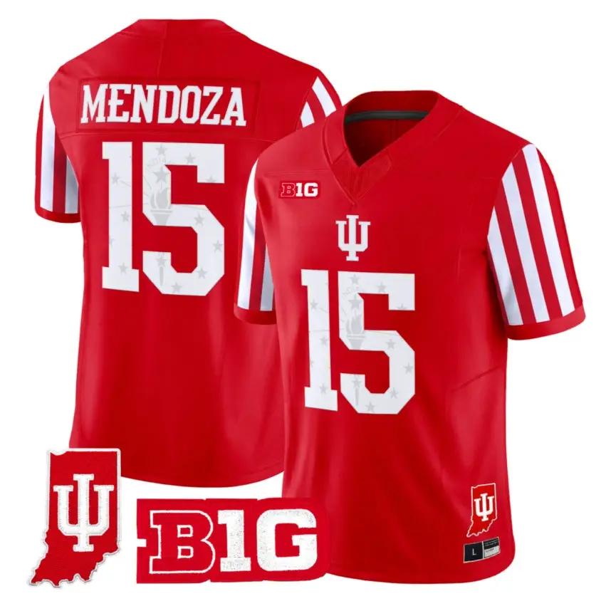 Fernando Mendoza Jersey #15 Indiana Hoosiers 2026 Indiana State Patch Stitched 1 Fernando Mendoza Jersey #15 Indiana Hoosiers 2026 Indiana State Patch Stitched by My Store NCAA Football Jerseys