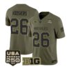Hoosiers Jersey #26 Indiana Hoosiers 2026 Salute to Service All Stitched Olive by My Store NCAA Football Jerseys