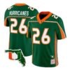 Hurricanes Jersey #26 Miami Hurricanes Throwback Florida Patch Stitched by My Store NCAA Football Jerseys