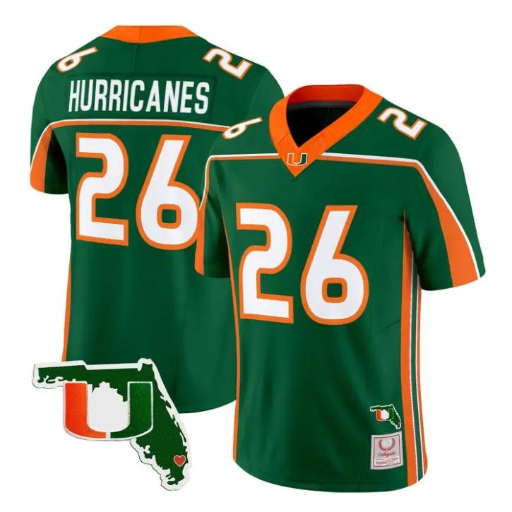 Hurricanes Jersey #26 Miami Hurricanes Throwback Florida Patch Stitched 1 Hurricanes Jersey #26 Miami Hurricanes Throwback Florida Patch Stitched by My Store NCAA Football Jerseys