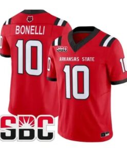 Jaylen Bonelli Jersey #10 Arkansas State Red Wolves 2026 Stitched by My Store NCAA Football Jerseys