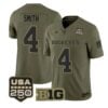 Jeremiah Smith Jersey #4 Ohio State Buckeyes 2026 Vapor Limited Stitched Olive by My Store NCAA Football Jerseys