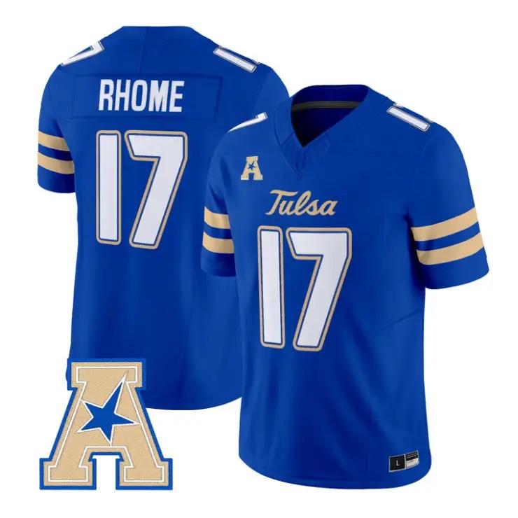 Jerry Rhome Jersey #17 Tulsa Golden Hurricane 2026 Limited Stitched by My Store NCAA Football Jerseys