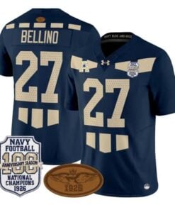 Joe Bellino Jersey #27 Navy Midshipmen 1926 National Championship Vapor Stitched by My Store NCAA Football Jerseys