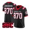 Jonesboro_Jersey_870_Arkansas_State_Red_Wolves_2026_All_Stitched_Black - Robert Henrys Jonesboro Jersey #870 Arkansas State Red Wolves 2026 All Stitched by My Store NCAA Football Jerseys
