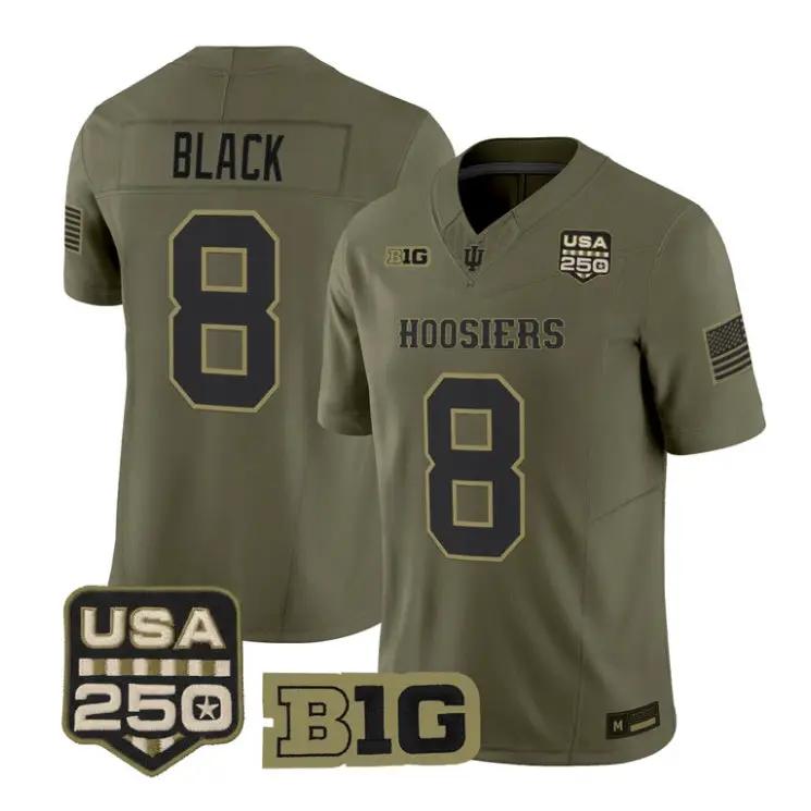 Kaelon Black Jersey #8 Indiana Hoosiers 2026 Salute to Service Stitched Olive by My Store NCAA Football Jerseys