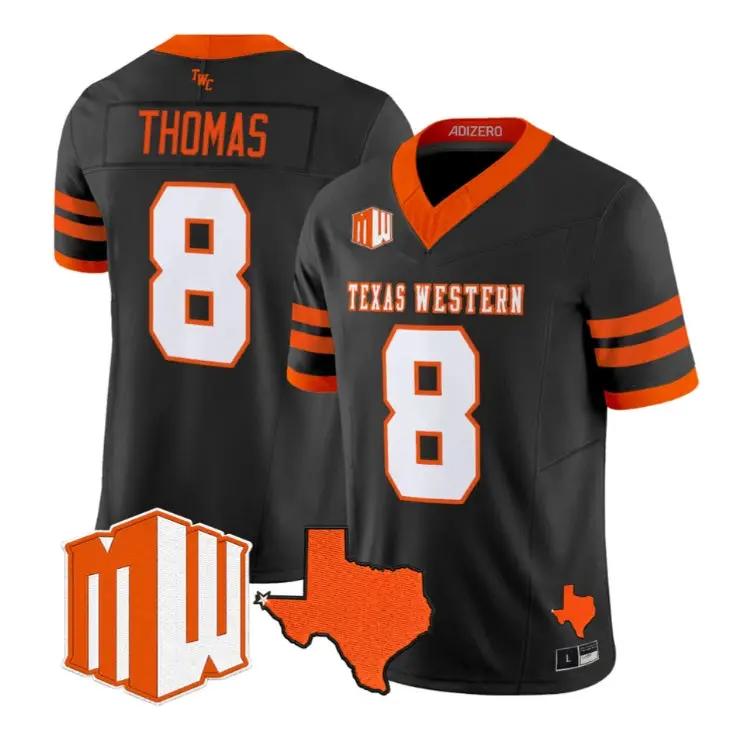 Kam Thomas Jersey #8 UTEP Miners 2026 Going Dark in the Sun City Vapor Stitched by My Store NCAA Football Jerseys