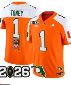 Malachi Toney Jersey #1 Miami Hurricanes 2026 Vapor Limited All Stitched Orange by My Store NCAA Football Jerseys