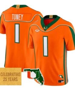 Malachi Toney Jersey #1 Miami Hurricanes 2001 Throwback 2026 All Stitched 5 Malachi Toney Jersey #1 Miami Hurricanes 2001 Throwback 2026 All Stitched by My Store NCAA Football Jerseys