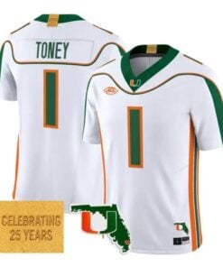 Malachi Toney Jersey #1 Miami Hurricanes 2001 Throwback 2026 All Stitched 6 Malachi Toney Jersey #1 Miami Hurricanes 2001 Throwback 2026 All Stitched by My Store NCAA Football Jerseys
