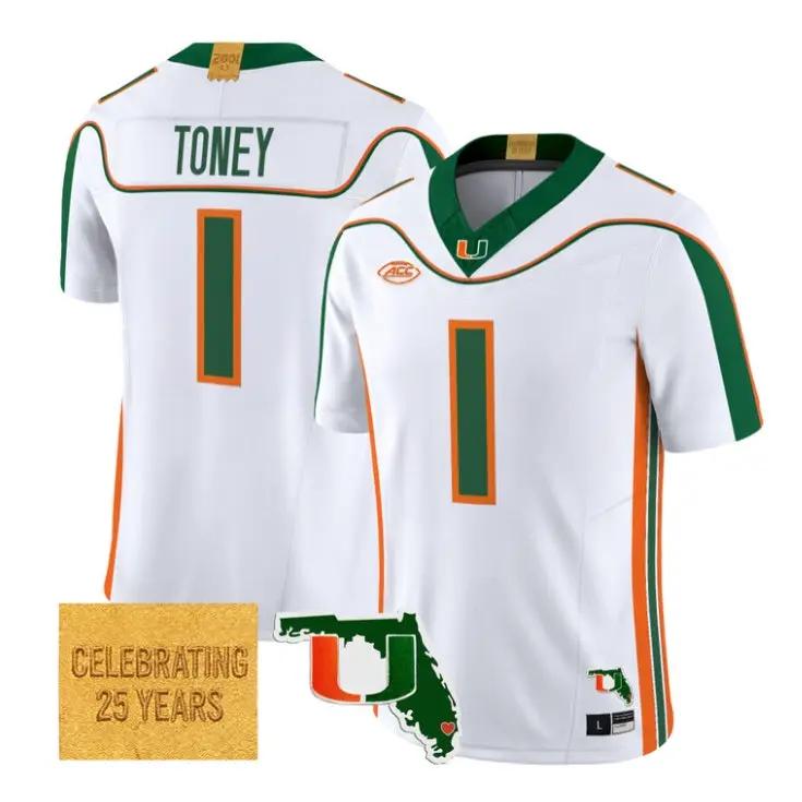 Malachi Toney Jersey #1 Miami Hurricanes 2001 Throwback 2026 All Stitched 3 Malachi Toney Jersey #1 Miami Hurricanes 2001 Throwback 2026 All Stitched by My Store NCAA Football Jerseys
