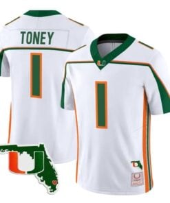 Malachi Toney Jersey #1 Miami Hurricanes Throwback Florida Patch Stitched 6 Malachi Toney Jersey #1 Miami Hurricanes Throwback Florida Patch Stitched by My Store NCAA Football Jerseys
