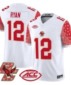 Matt Ryan Jersey #12 Boston College Eagles Red Bandanna 2026 Stitched by My Store NCAA Football Jerseys
