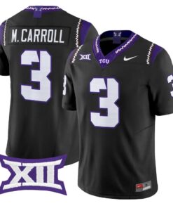 Max Carroll Jersey #3 TCU Horned Frogs 2026 Vapor Limited Football Stitched by My Store NCAA Football Jerseys