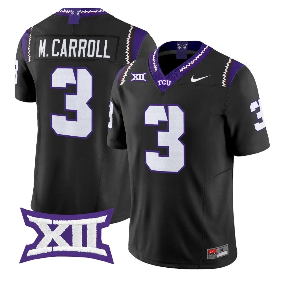Max Carroll Jersey #3 TCU Horned Frogs 2026 Vapor Limited Football Stitched by My Store NCAA Football Jerseys