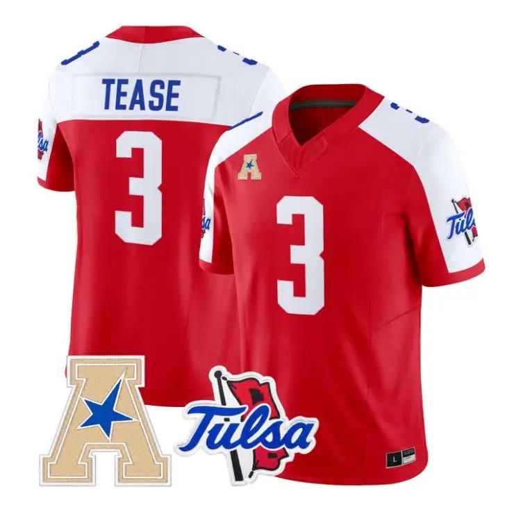 Micah Tease Jersey #3 Tulsa Golden Hurricane 2026 Limited Stitched by My Store NCAA Football Jerseys