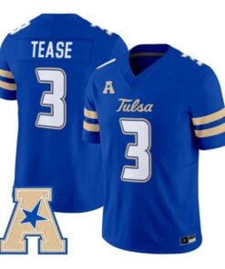 Micah Tease Jersey #3 Tulsa Golden Hurricane 2026 Limited Stitched by My Store NCAA Football Jerseys