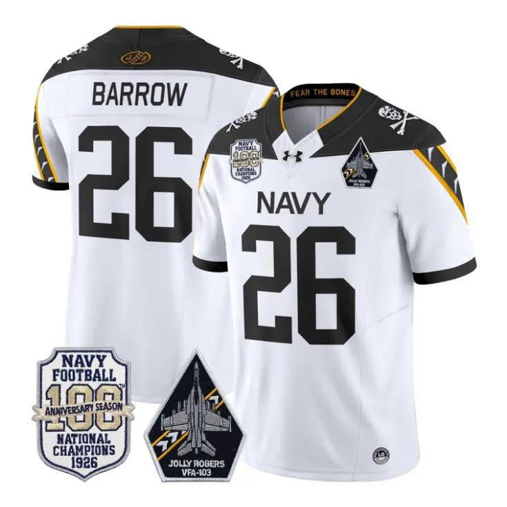 Michael Barrow Jersey #26 Navy Midshipmen 100th Anni Patch Stitched 5 Michael Barrow Jersey #26 Navy Midshipmen 100th Anni Patch Stitched by My Store NCAA Football Jerseys