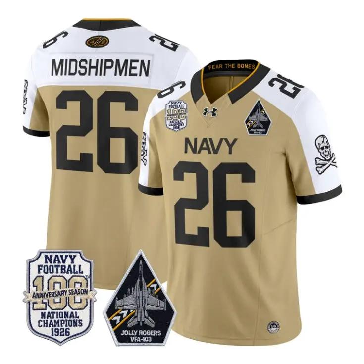 Midshipmen Jersey #26 Navy Midshipmen 100th Anniversary Patch Stitched 1 Midshipmen Jersey #26 Navy Midshipmen 100th Anniversary Patch Stitched by My Store NCAA Football Jerseys