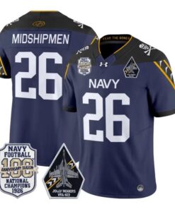 Midshipmen Jersey #26 Navy Midshipmen 100th Anniversary Patch Stitched 9 Midshipmen Jersey #26 Navy Midshipmen 100th Anniversary Patch Stitched by My Store NCAA Football Jerseys