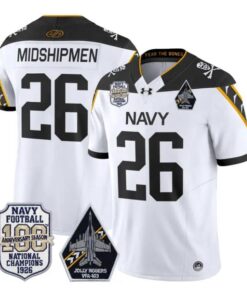 Midshipmen Jersey #26 Navy Midshipmen 100th Anniversary Patch Stitched 10 Midshipmen Jersey #26 Navy Midshipmen 100th Anniversary Patch Stitched by My Store NCAA Football Jerseys