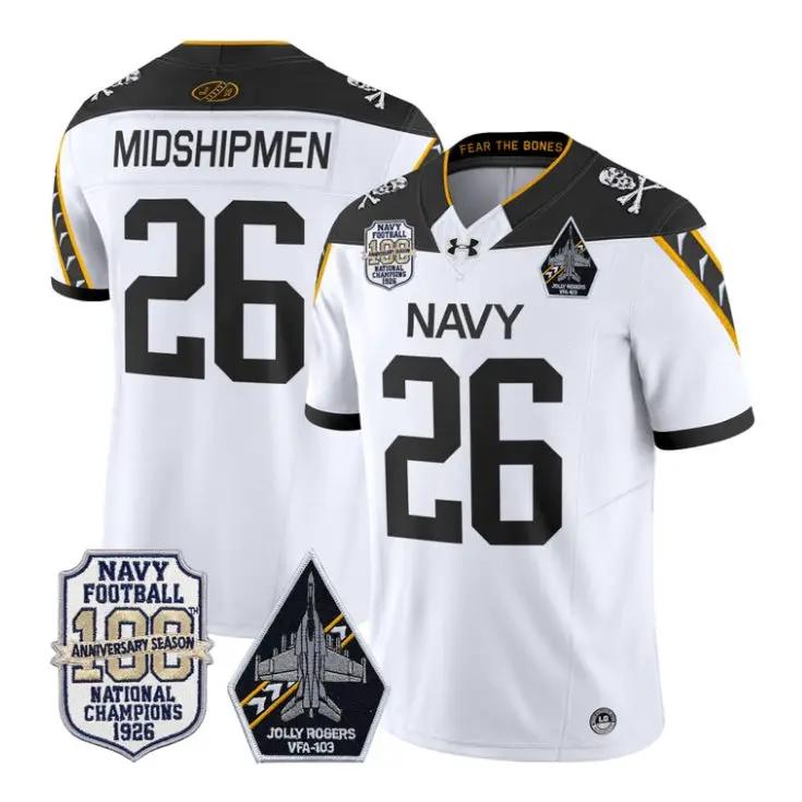 Midshipmen Jersey #26 Navy Midshipmen 100th Anniversary Patch Stitched 5 Midshipmen Jersey #26 Navy Midshipmen 100th Anniversary Patch Stitched by My Store NCAA Football Jerseys