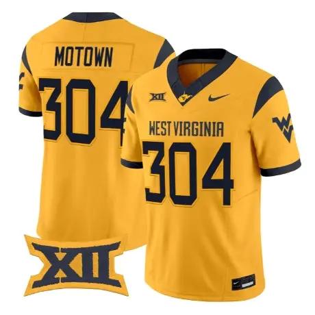 MotownJersey_304WestVirginiaMountaineers2026VaporStitchedGold - Robert Henrys Motown Jersey #304 West Virginia Mountaineers 2026 Vapor Stitched Gold by My Store NCAA Football Jerseys