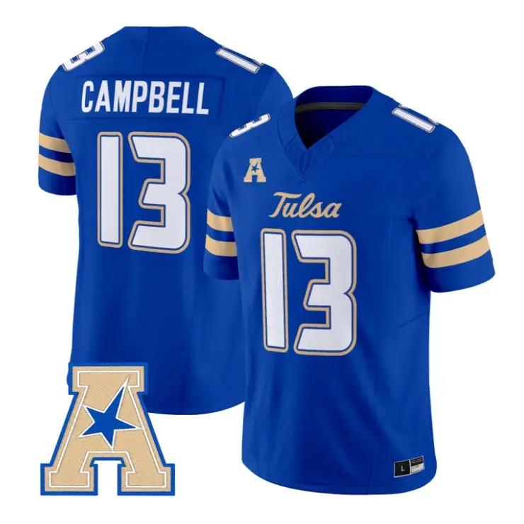 NuNu Campbell Jersey #13 Tulsa Golden Hurricane 2026 Vapor Stitched by My Store NCAA Football Jerseys
