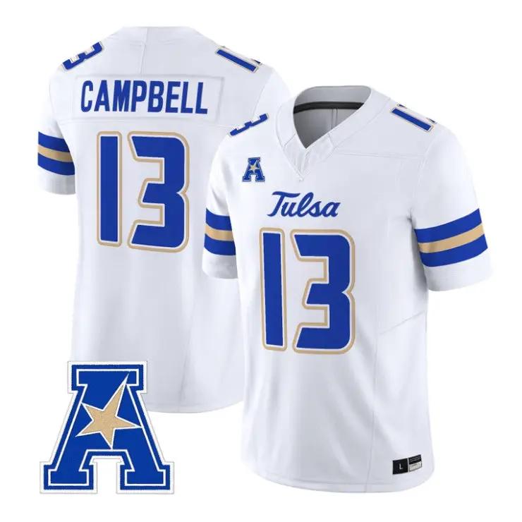 NuNu Campbell Jersey #13 Tulsa Golden Hurricane 2026 Vapor Stitched by My Store NCAA Football Jerseys