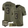 Omar Cooper Jr Jersey #3 Indiana Hoosiers 2026 Salute to Service Stitched Olive by My Store NCAA Football Jerseys