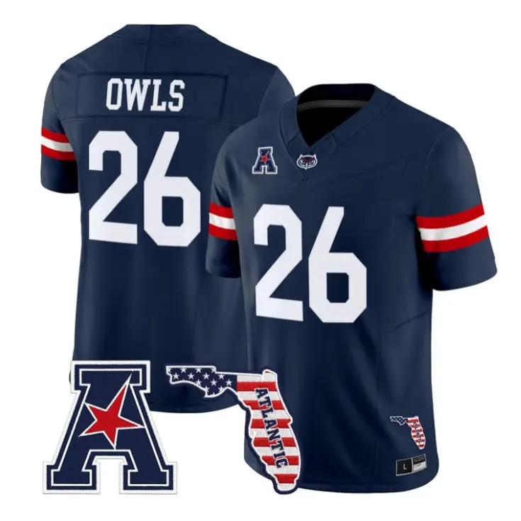 Owls Jersey #26 Florida Atlantic Owls 2026 Florida Patch Vapor Stitched 1 Owls Jersey #26 Florida Atlantic Owls 2026 Florida Patch Vapor Stitched by My Store NCAA Football Jerseys