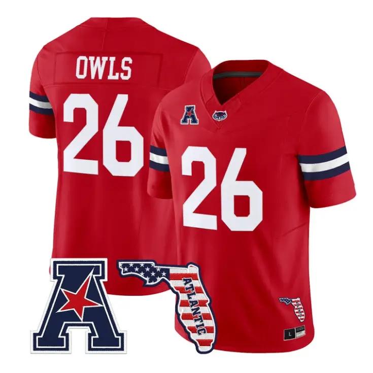 Owls Jersey #26 Florida Atlantic Owls 2026 Florida Patch Vapor Stitched 2 Owls Jersey #26 Florida Atlantic Owls 2026 Florida Patch Vapor Stitched by My Store NCAA Football Jerseys