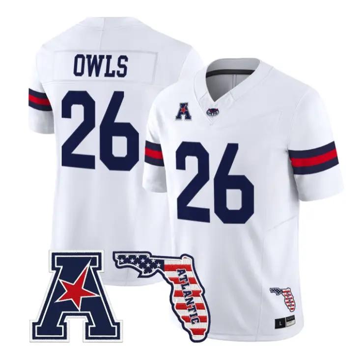Owls Jersey #26 Florida Atlantic Owls 2026 Florida Patch Vapor Stitched 3 Owls Jersey #26 Florida Atlantic Owls 2026 Florida Patch Vapor Stitched by My Store NCAA Football Jerseys