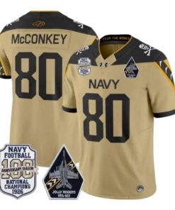 Phil McConkey Jersey #80 Navy Midshipmen 100th Anni Patch Stitched 7 Phil McConkey Jersey #80 Navy Midshipmen 100th Anni Patch Stitched by My Store NCAA Football Jerseys