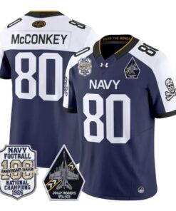 Phil McConkey Jersey #80 Navy Midshipmen 100th Anni Patch Stitched 8 Phil McConkey Jersey #80 Navy Midshipmen 100th Anni Patch Stitched by My Store NCAA Football Jerseys