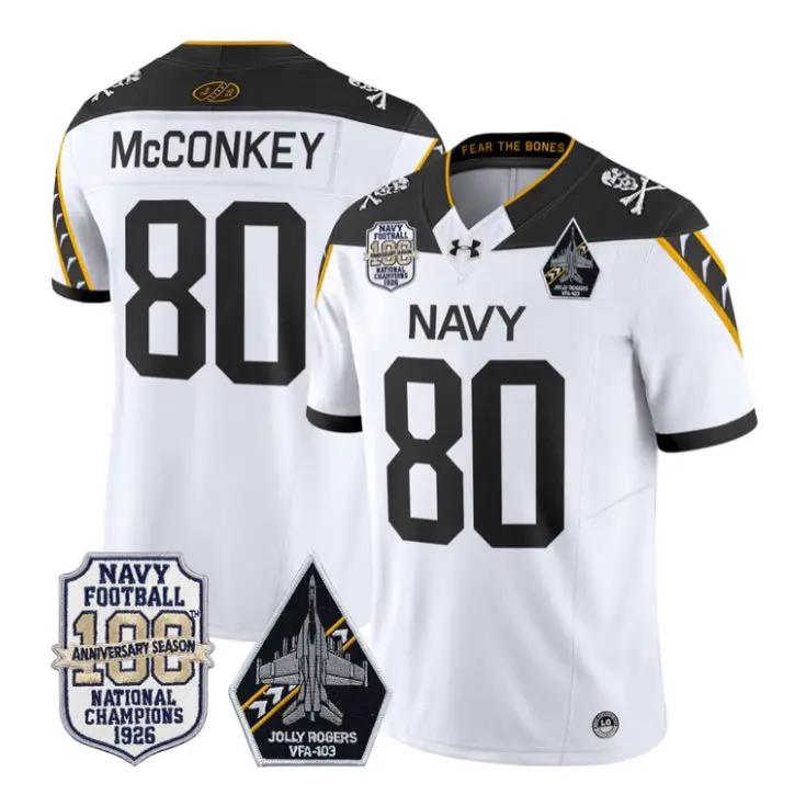 Phil McConkey Jersey #80 Navy Midshipmen 100th Anni Patch Stitched 5 Phil McConkey Jersey #80 Navy Midshipmen 100th Anni Patch Stitched by My Store NCAA Football Jerseys