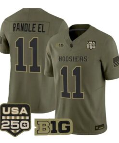 Randle El Jersey #11 Indiana Hoosiers 2026 Salute to Service All Stitched Olive by My Store NCAA Football Jerseys
