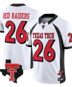 Red Raiders Jersey #26 Texas Tech Red Raiders 2026 Throwback All Stitched by My Store NCAA Football Jerseys