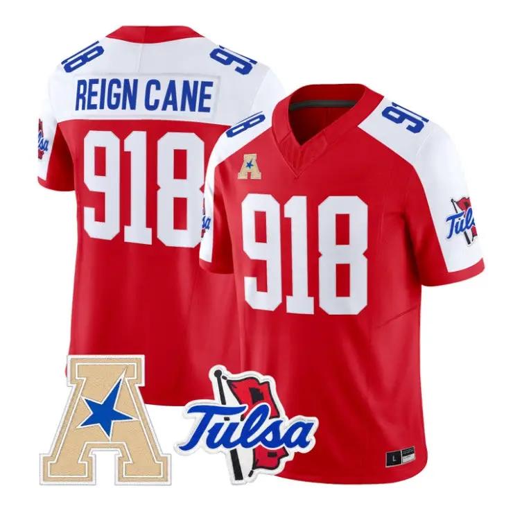 Reign Cane Jersey #918 Tulsa Golden Hurricane 2026 Limited Stitched by My Store NCAA Football Jerseys