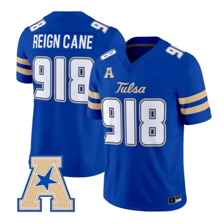 Reign Cane Jersey #918 Tulsa Golden Hurricane 2026 Limited Stitched by My Store NCAA Football Jerseys